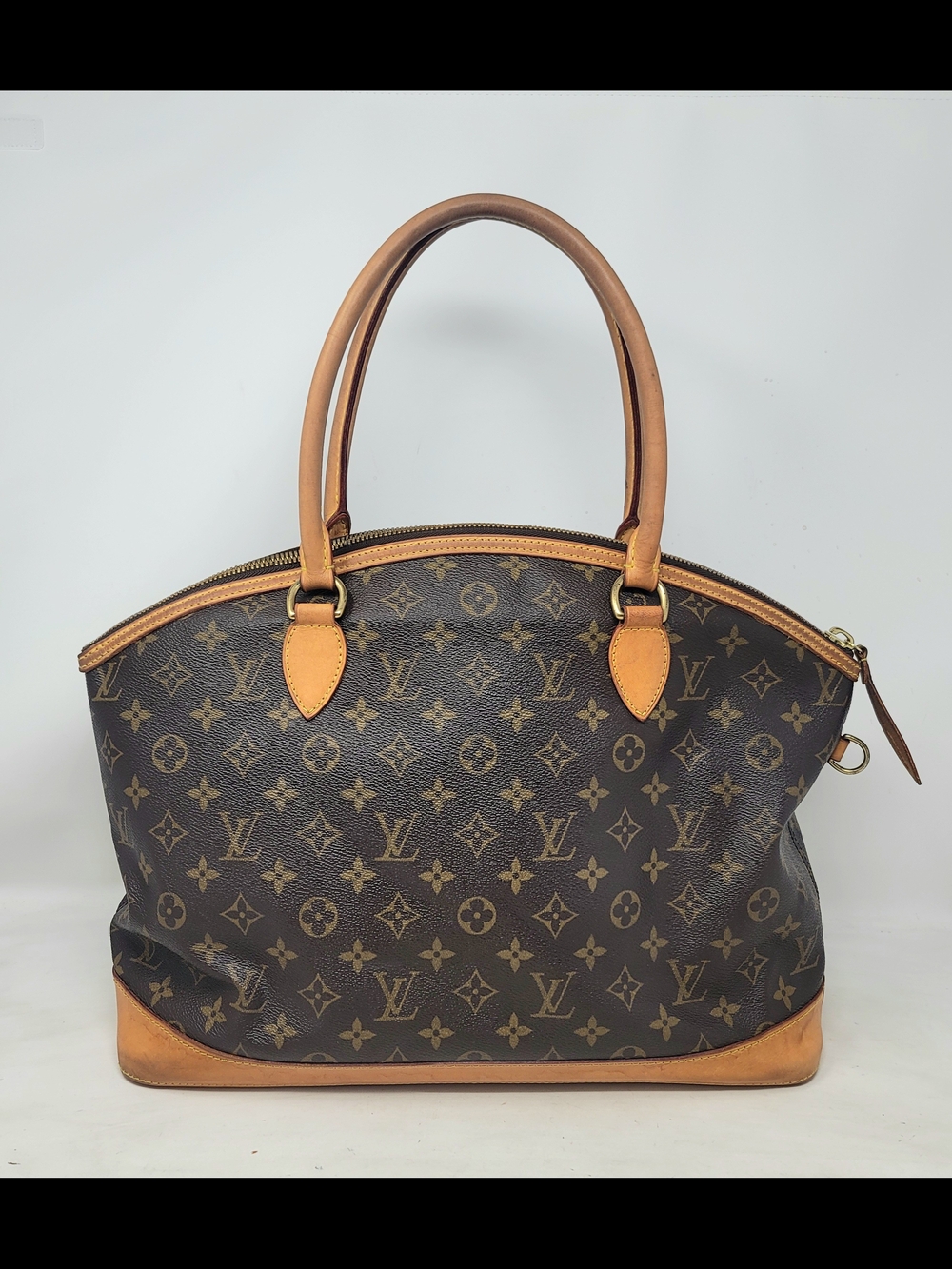 Louis Vuitton Lockit Monogram Canvas Leather Large Shoulder Tote Bag Authentic